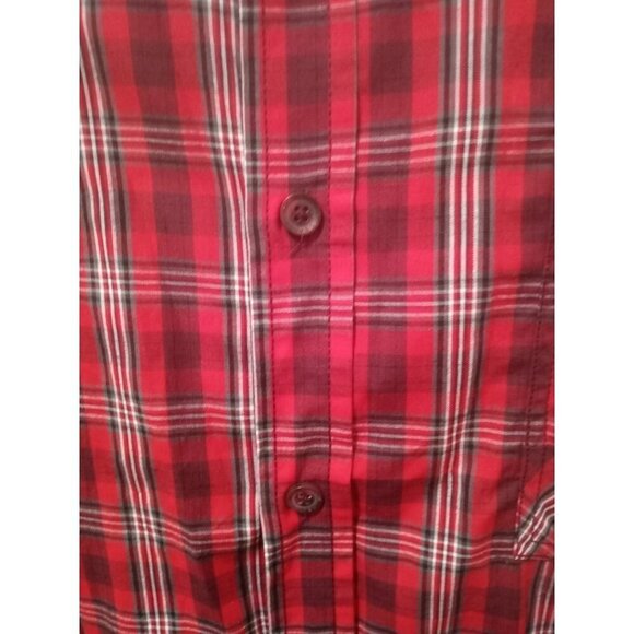 NWT Sean John Shirt Mens 3XB Red Plaid Short Sleeve Button Up Rap NEW - Picture 7 of 13